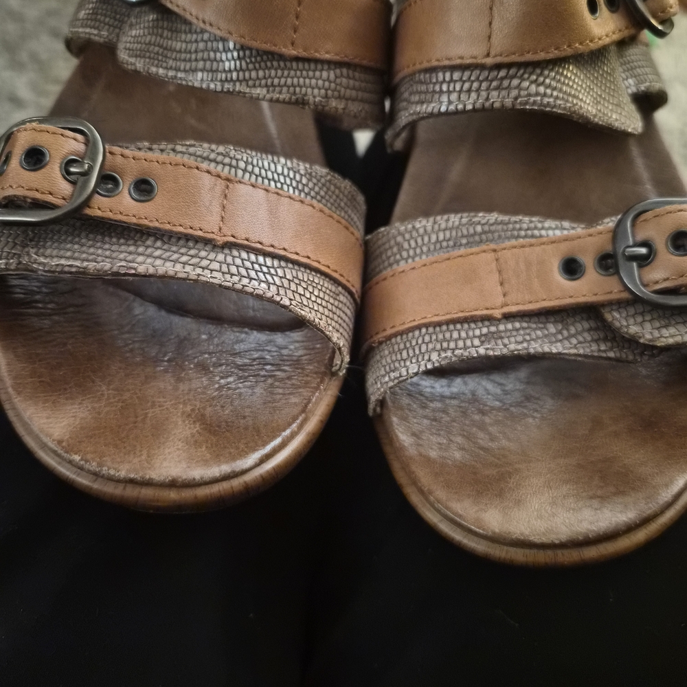 Dansko Leather Slide Heels Size 38 – Comfort Wooden Heel Sandals - Picture 6 of 6